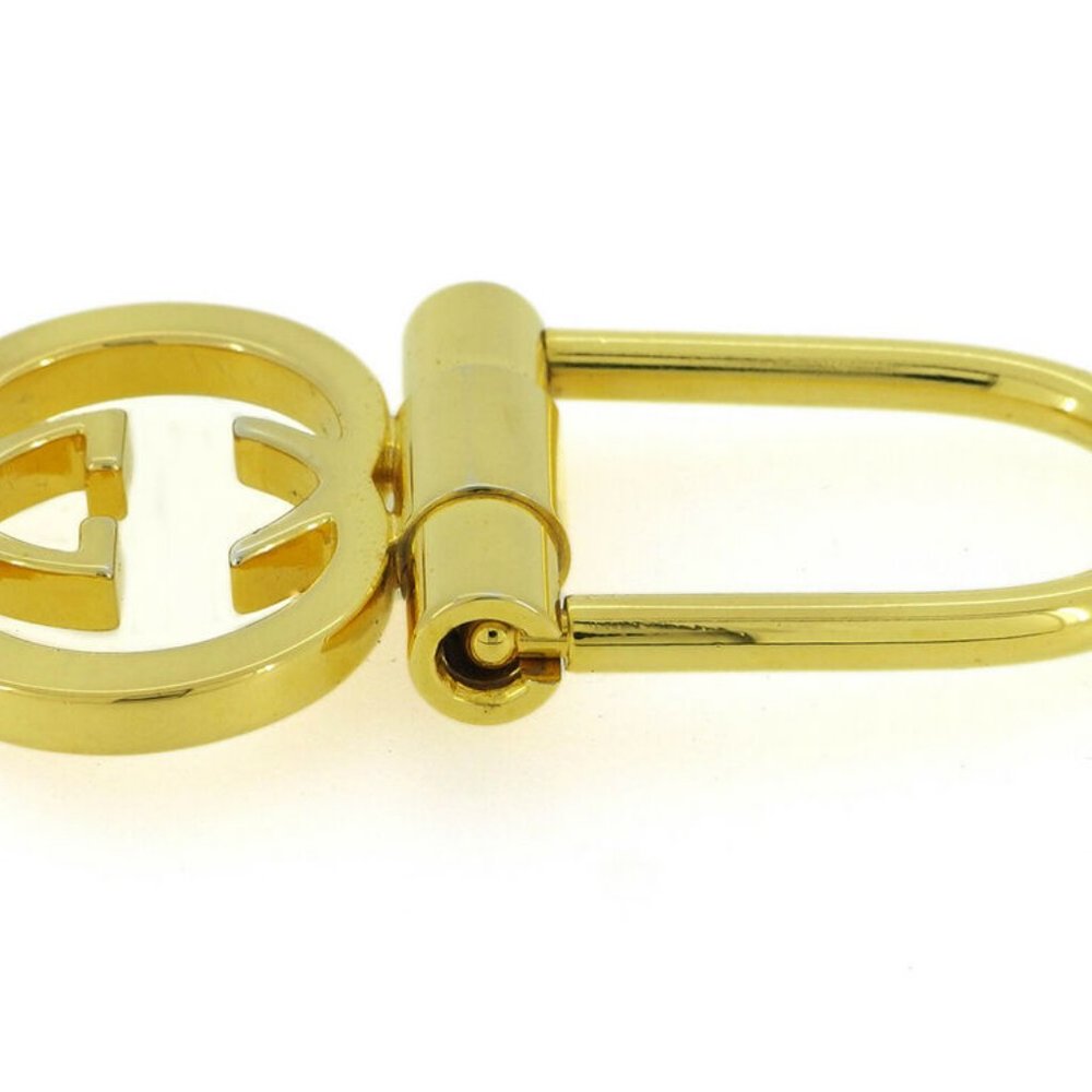 Gucci Key Chain Double-G Gold Plated Auth Used T1… - image 7